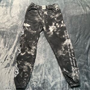 Black and Gray Tie-Dye Sweatpants